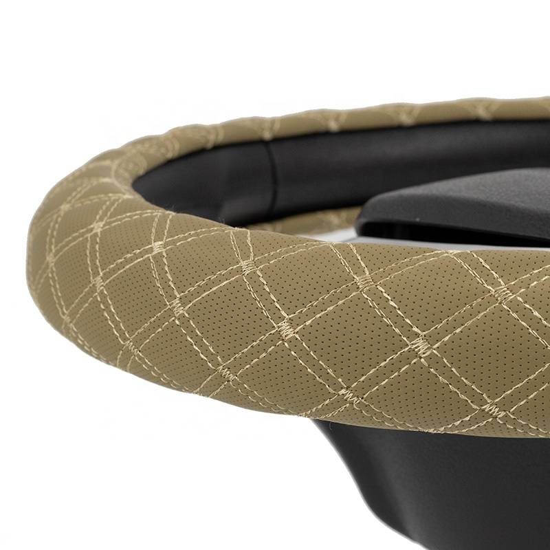 3D PU Leather Steering Wheel Cover – Anti-Slip, Breathable, Comfortable Texture (15-Inch, Multicolor, USA Made)