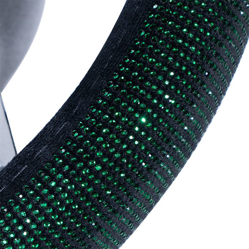 Glitter diamond green wholesale forro del volante diamante del brillo car winter products car winter products
