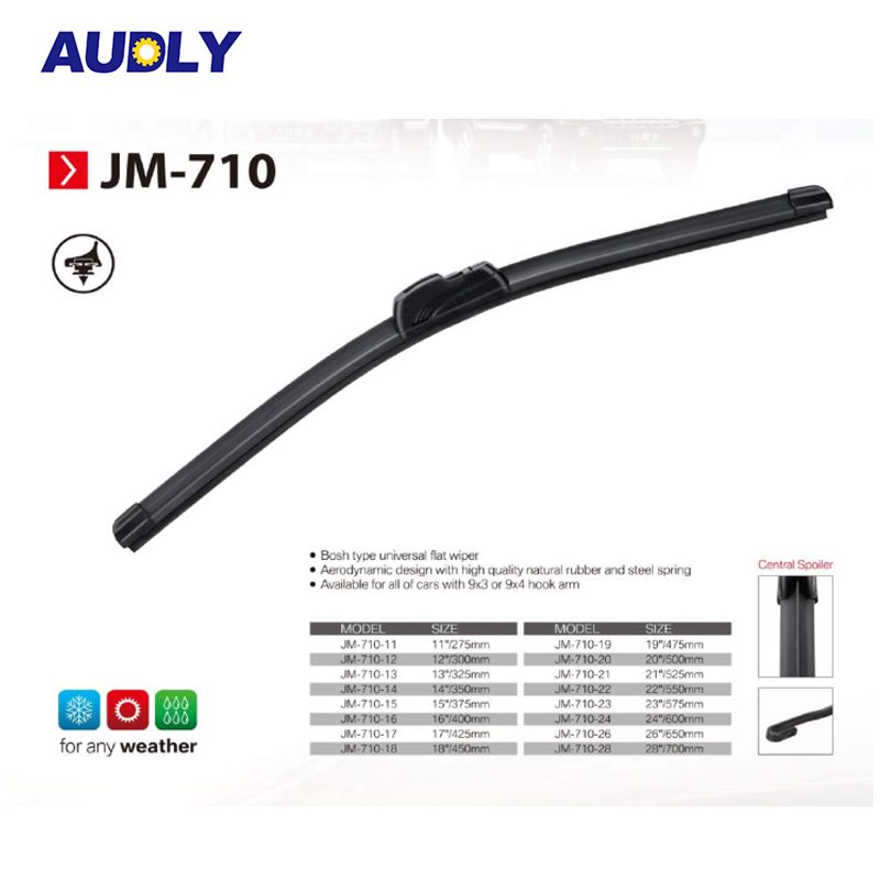 Universal Car Windshield Wiper Blade with Soft Silicon Rubber StripHigh quality automobile wiper,fit universal hook automobile w