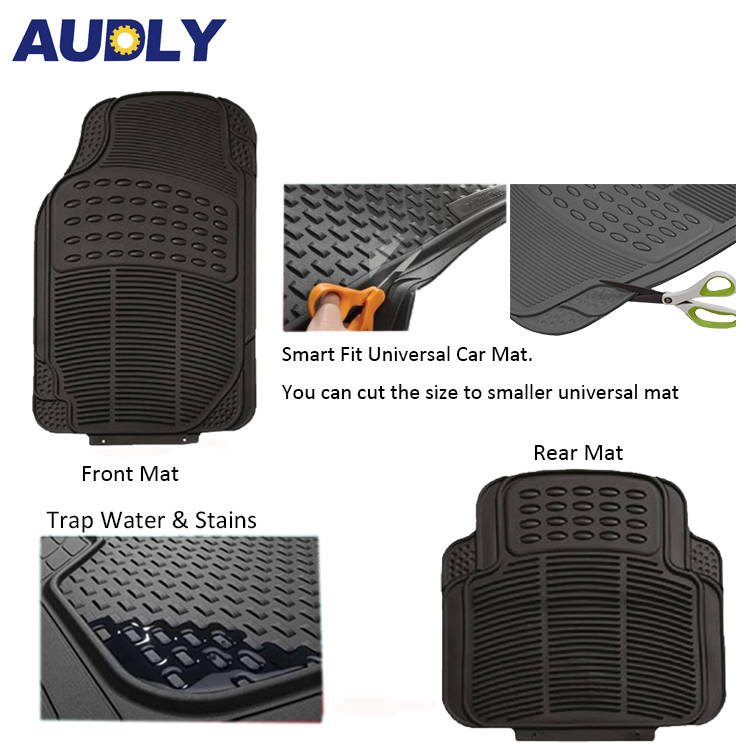 universal pvc car mat 4 piece set anti slip car floor mat