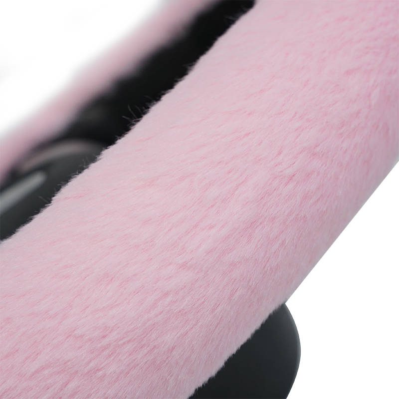 Car Steering Wheel Cover Pink Plush PU Fur Wholesale 3-Spoke Wheel Accessories Car Steering Wheel