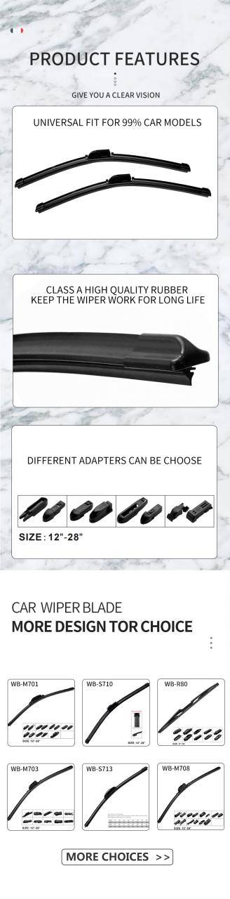 12"-28" Car wiper blade universal rubber windshield auto accessories U/J wiper blade for Toyota Land Cruiser 150