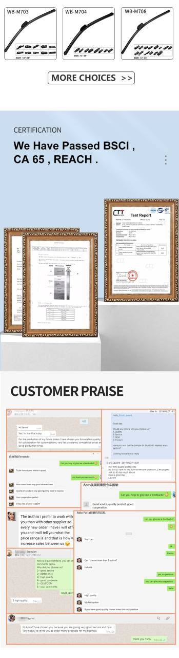 Top quality Universal Car Wiper balde 12"-28" Black Windshield Wiper