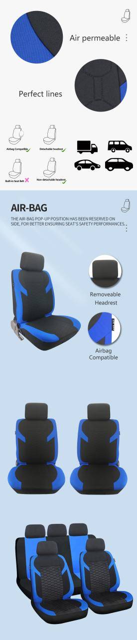 Hot sell car seat covers full set universal economical polyester Breathable and durable car seat cover