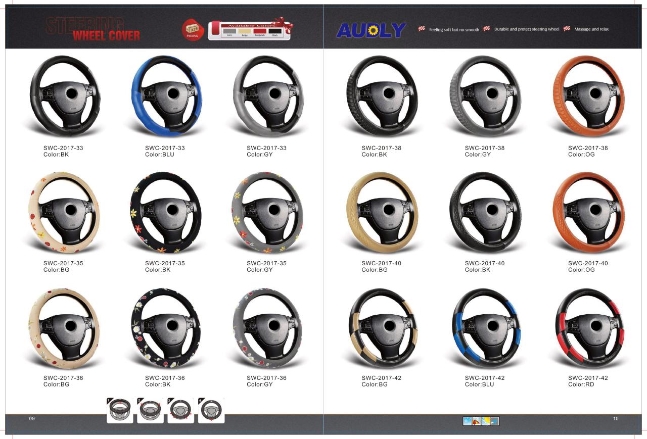 cheap new design white rubber 39cm steering wheel cover