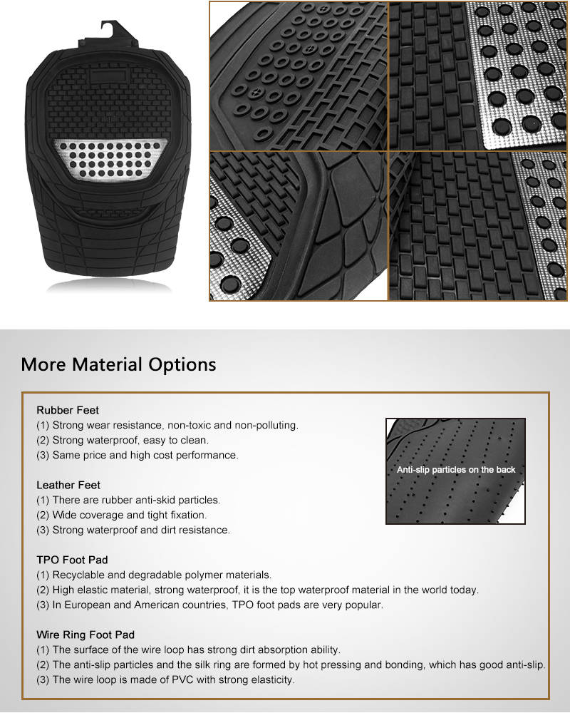 Full set auto floor mat durable aluminium universal car mat